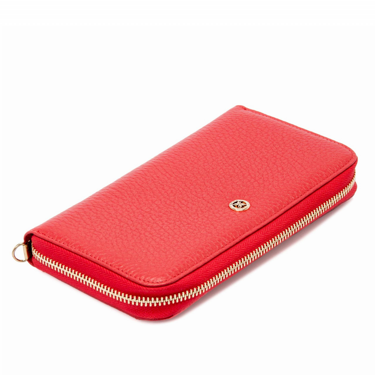 Червено дамско портмоне с дръжка