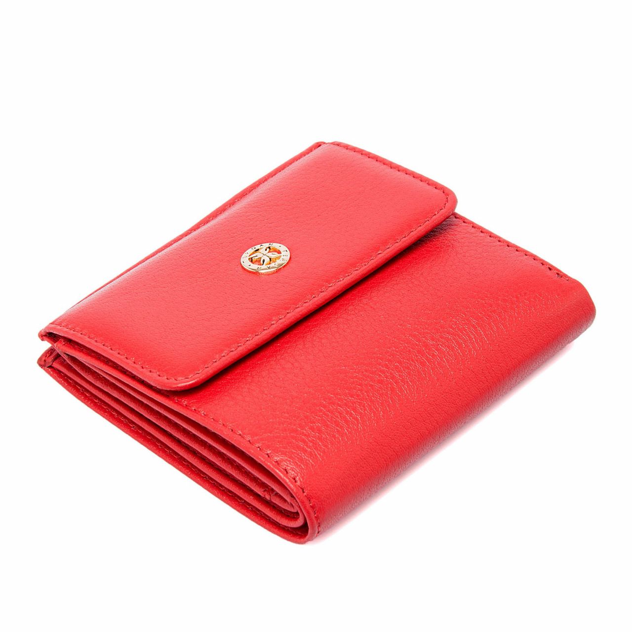 Red Small Genuine Leather Wallet