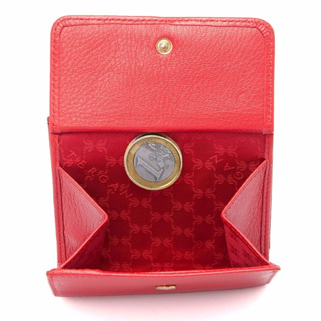 Red Small Genuine Leather Wallet