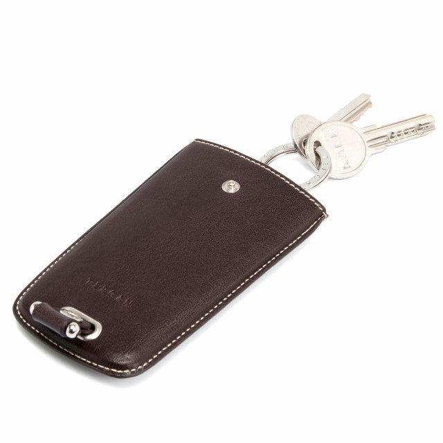 Ключодържател от естествена кожа в кафяво