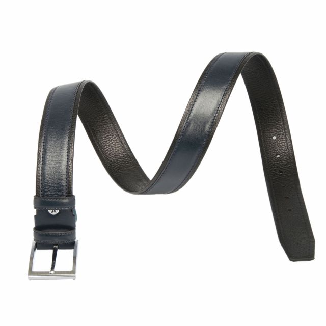 Двуцветен мъжки колан от естествена кожа