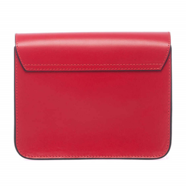 Малка дамска чанта в червено от естествена кожа