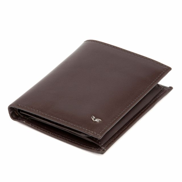 Genuine Leather Brown Vertical Wallet