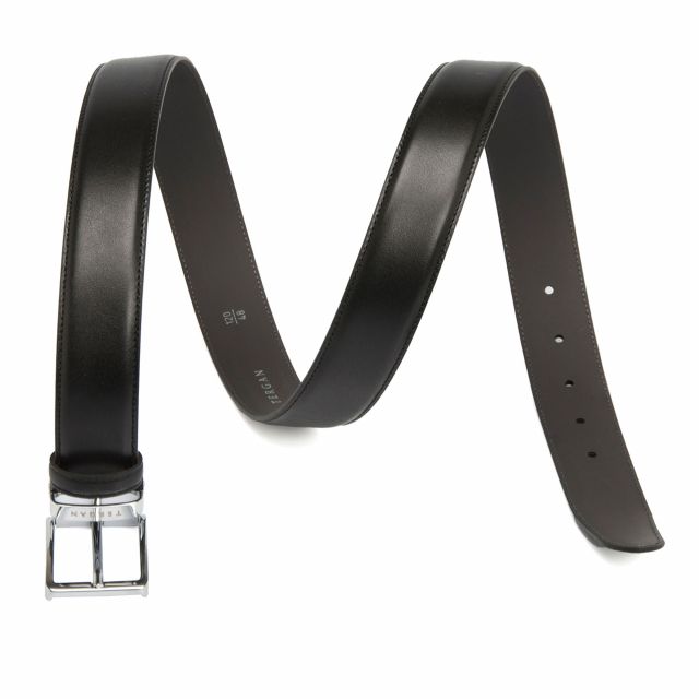 Men Genuine Leather Belt with Single Prong Buckle
