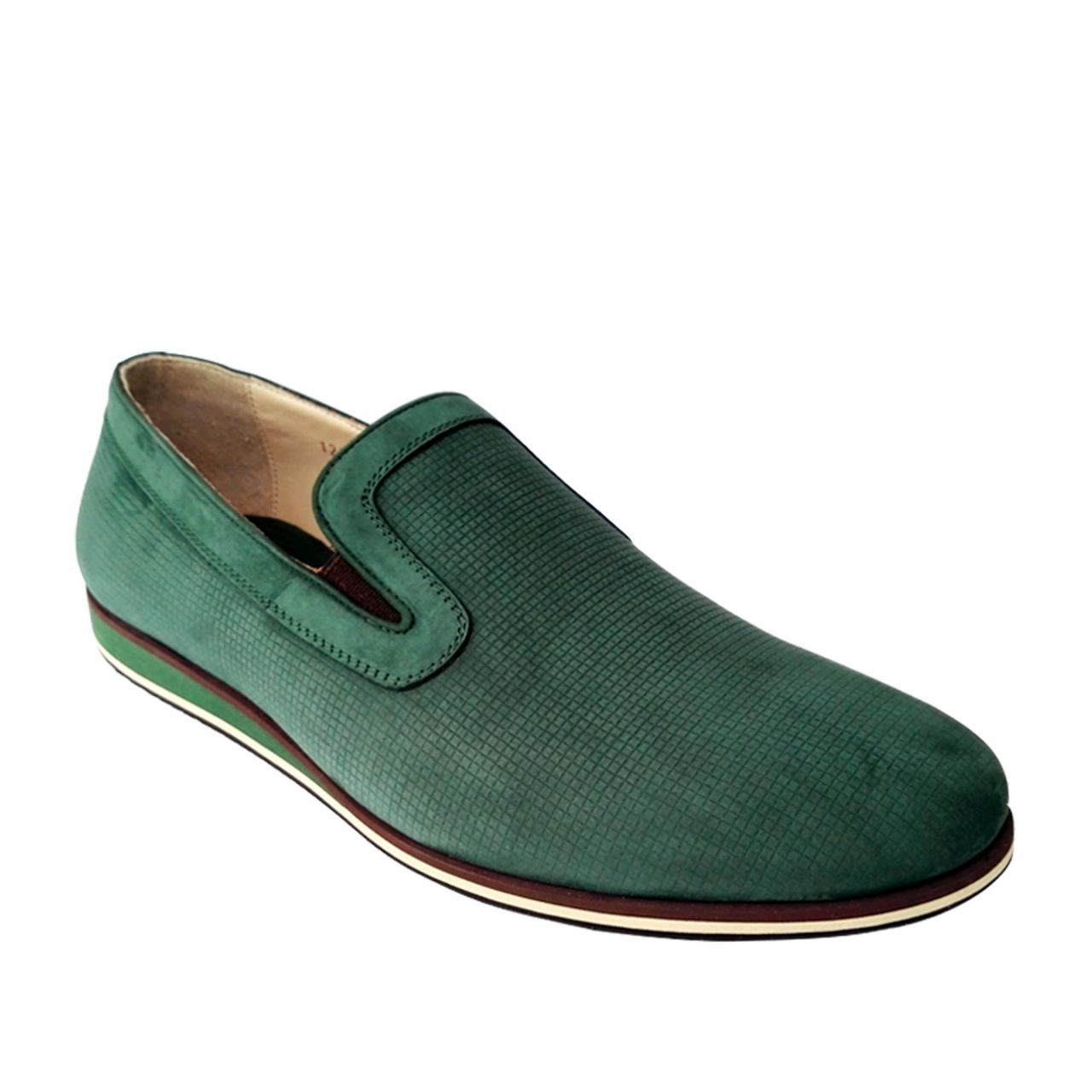 Зелени мъжки обувки от велур