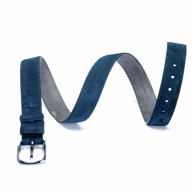 Suede Blue leather Belt