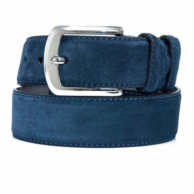 Suede Blue leather Belt