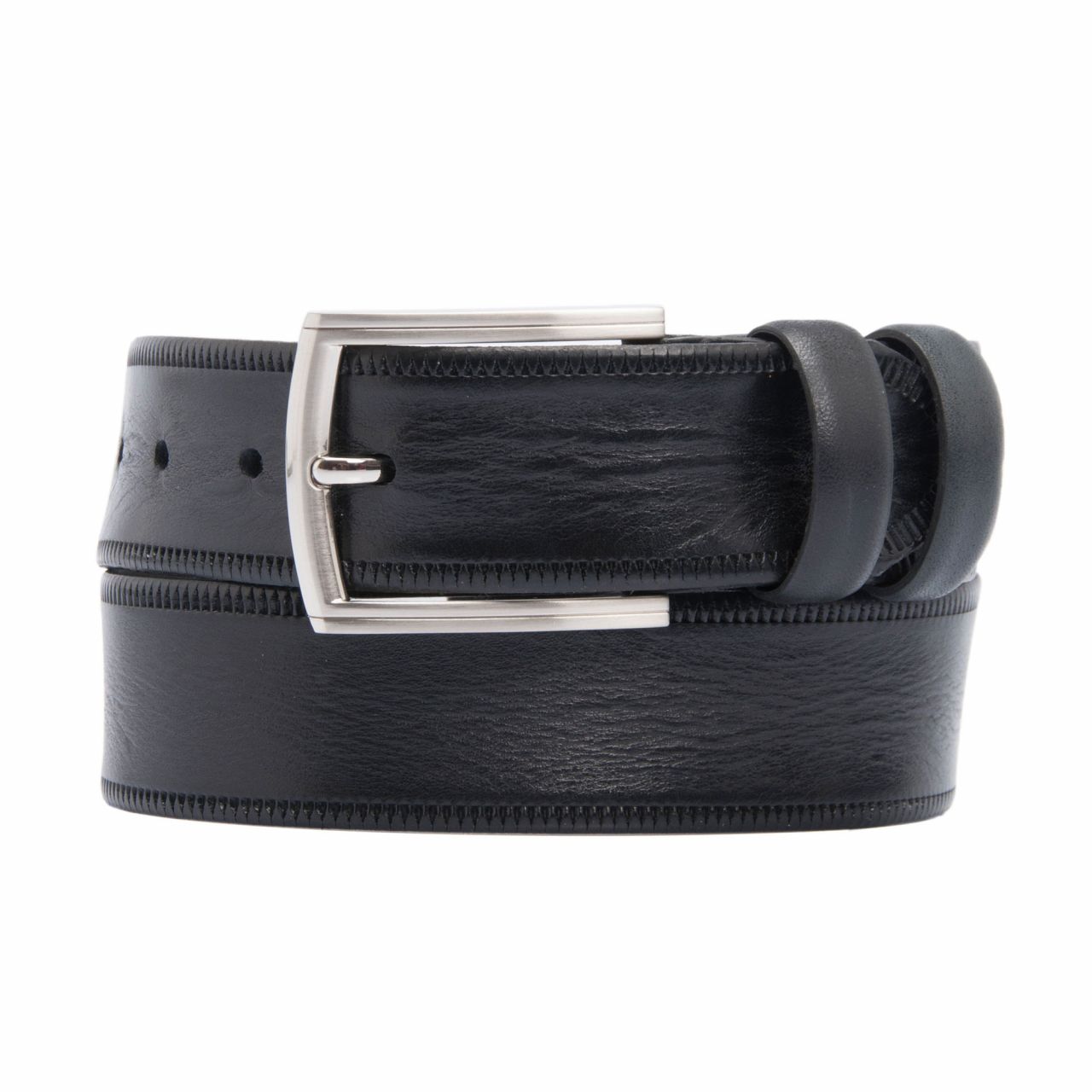 Mens Casual Black Genuine Leather Belt