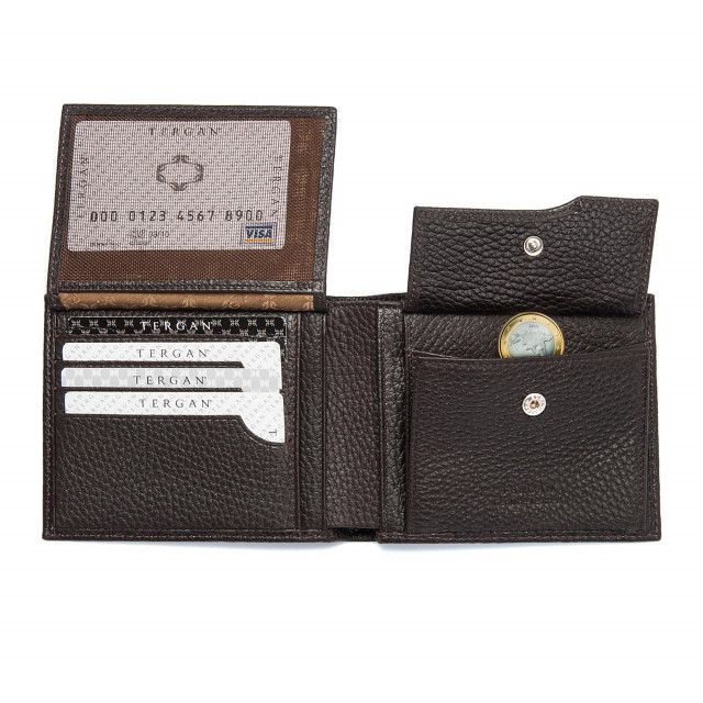 Мъжко портмоне от естествена кожа с вътрешен монетник