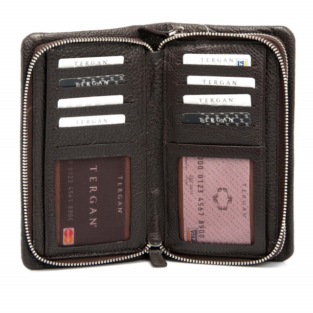 Wallet Mens Leather Business Style Clutch Bag with Wrist Strap