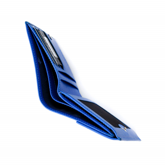 Mini Foldover Wallet in cobalt blue