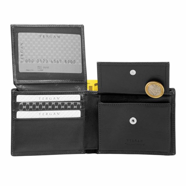 Черен мъжки портфейл с монетник