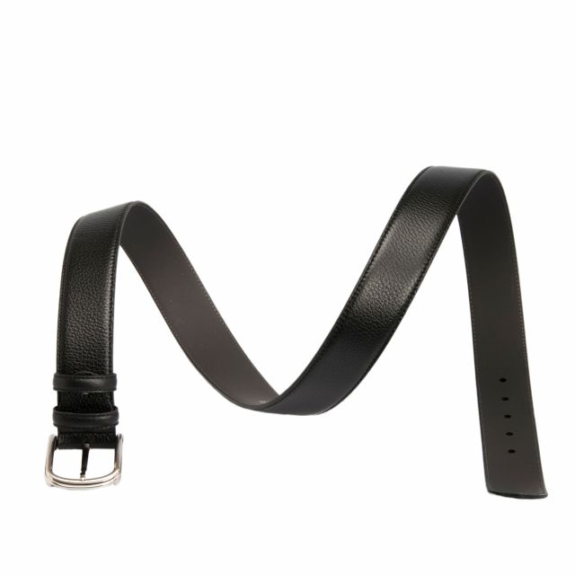 Черен мъжки колан от естествена кожа