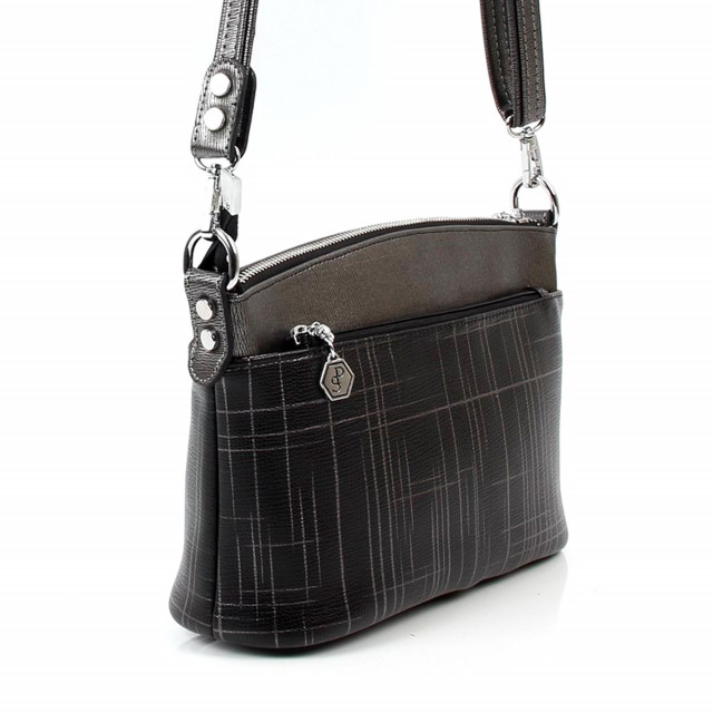 Сребристо-сива дамска чанта за рамо