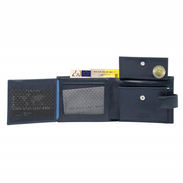 Кожен портфейл с монетник и външно закопчаване