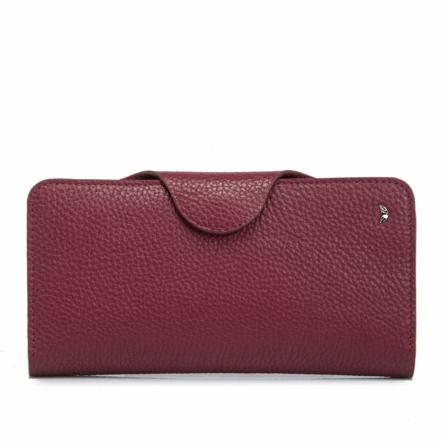 Дамско портмоне от естествена кожа в бордо
