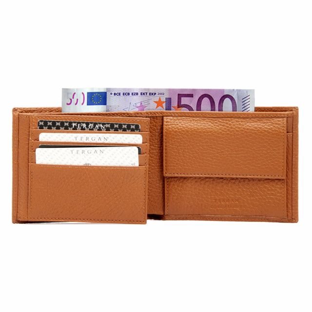 Светлокафяво мъжко портмоне с монетник