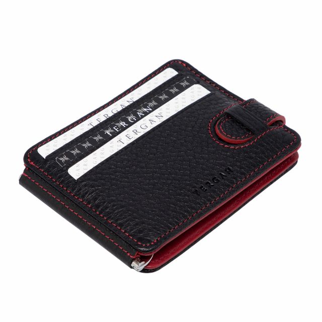 Кожен калъф за документи с метална щипка