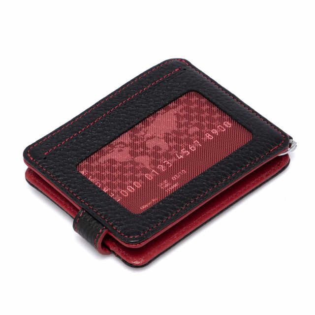 Кожен калъф за документи с метална щипка