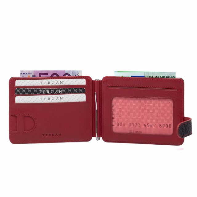 Кожен калъф за документи с метална щипка