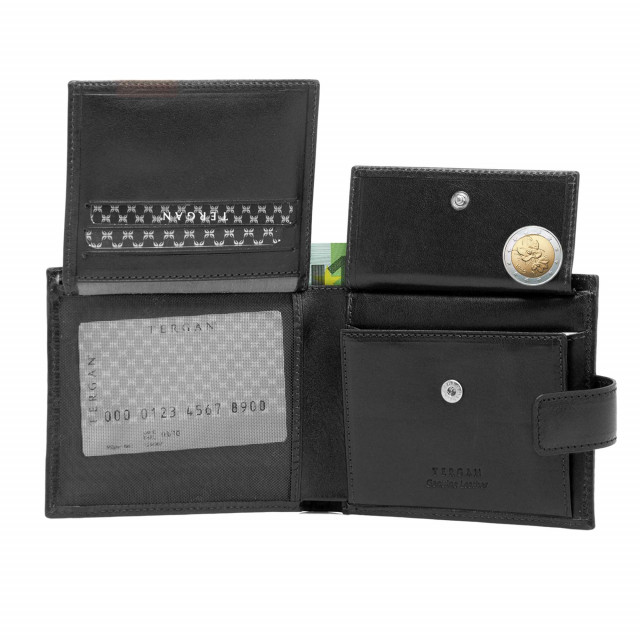 Черен мъжки портфейл с външно закопчаване