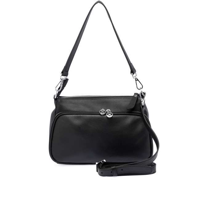 Черна дамска чанта от естествена кожа