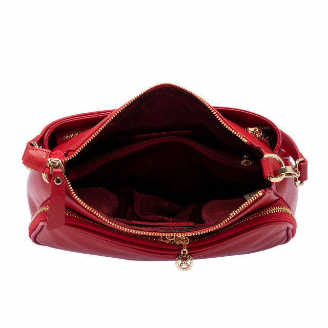 Червена дамска чанта за рамо