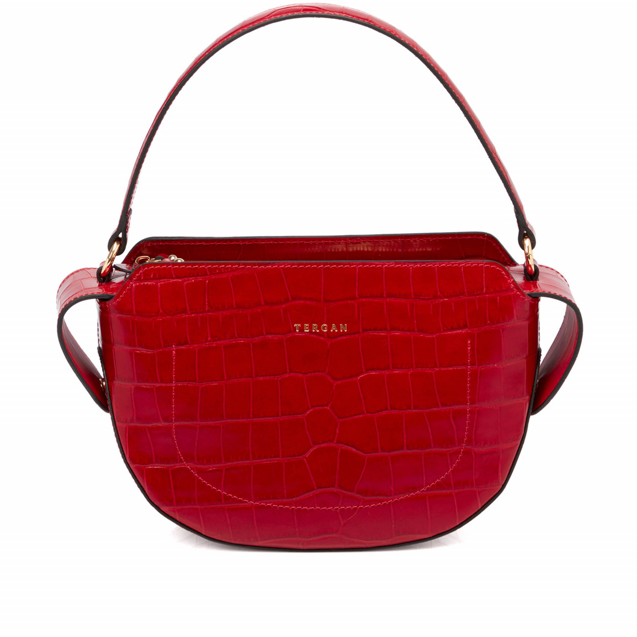 Малка червена дамска чанта за рамо