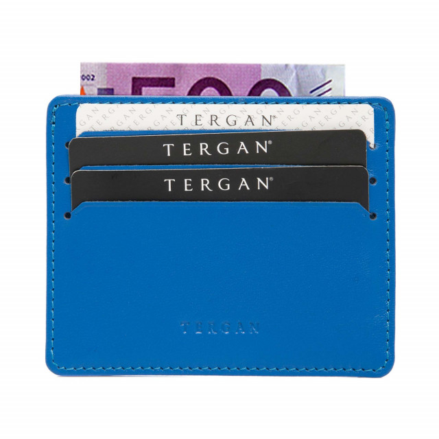 Син кожен калъф за документи