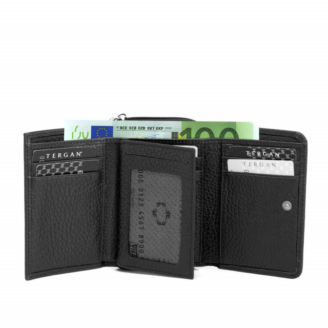 Компактно дамско портмоне от естествена кожа