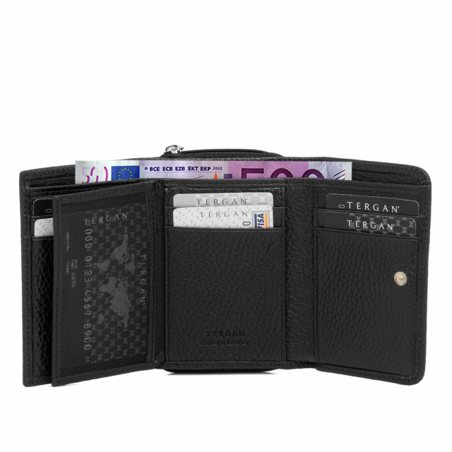 Компактно дамско портмоне от естествена кожа