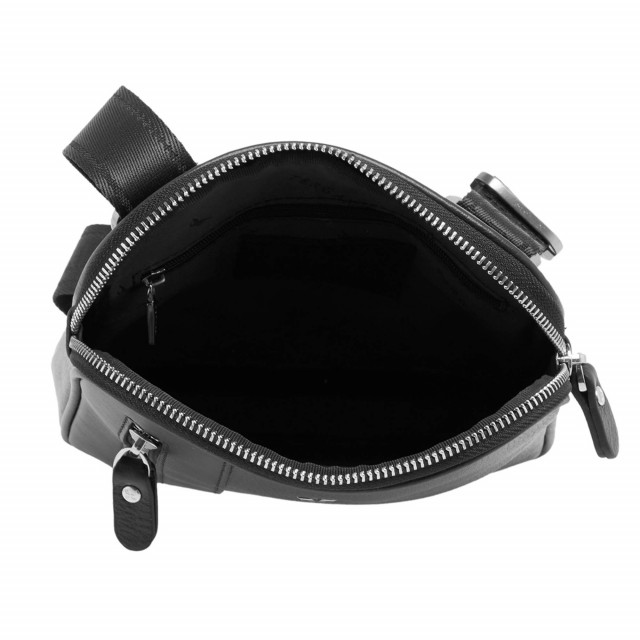 Black leather shoulder bag