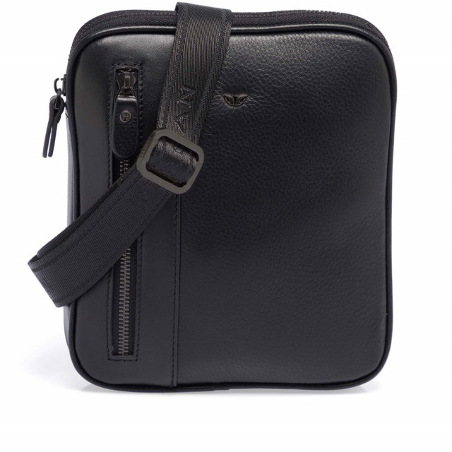Black leather shoulder bag