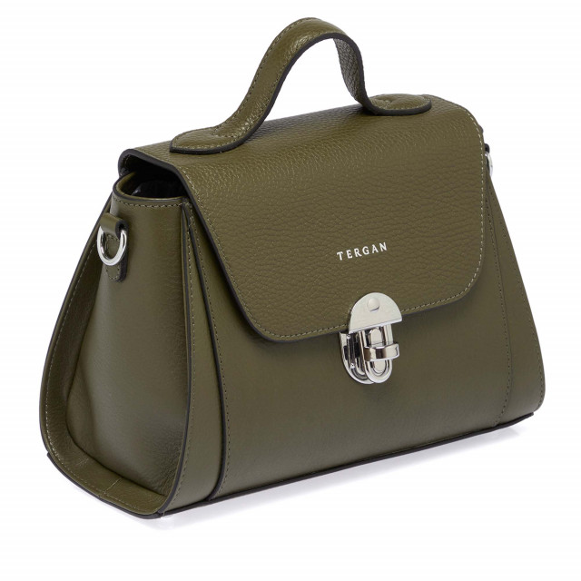 Малка дамска чанта в маслиненозелен цвят