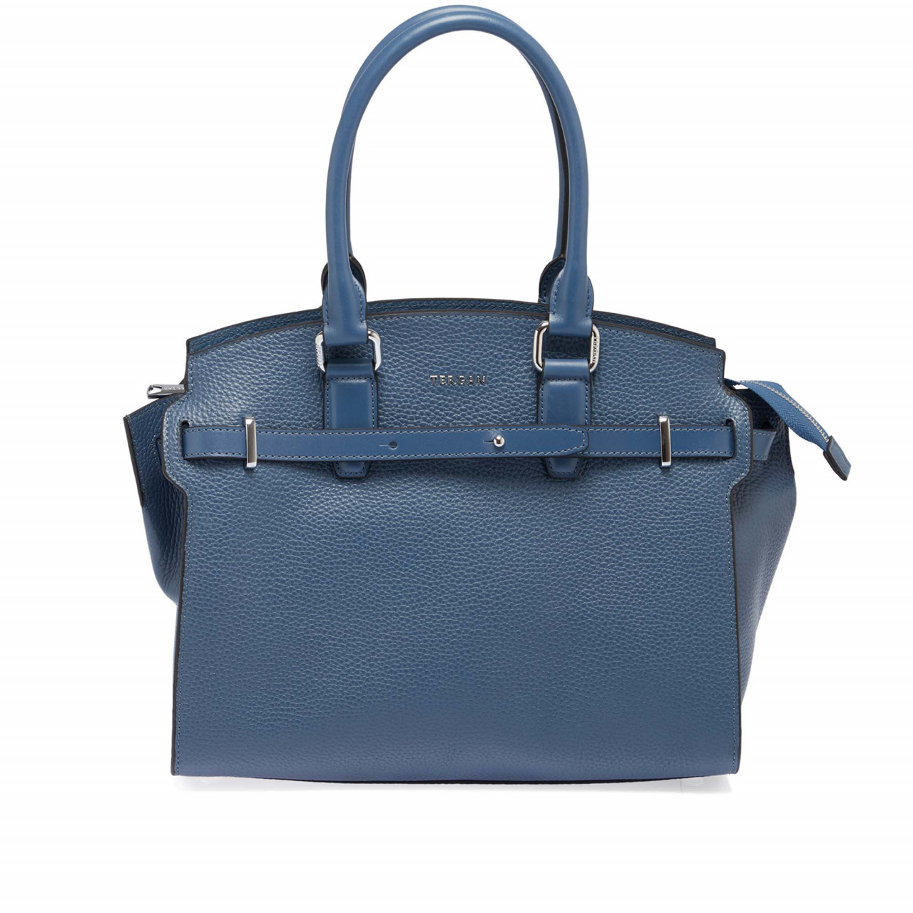 Синя дамска чанта с дръжки