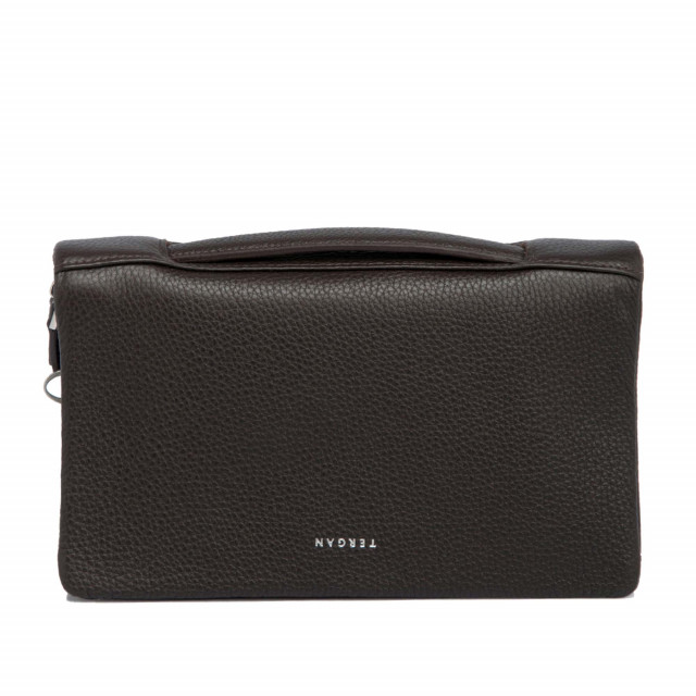 Тъмнокафява мъжка ръчна чанта