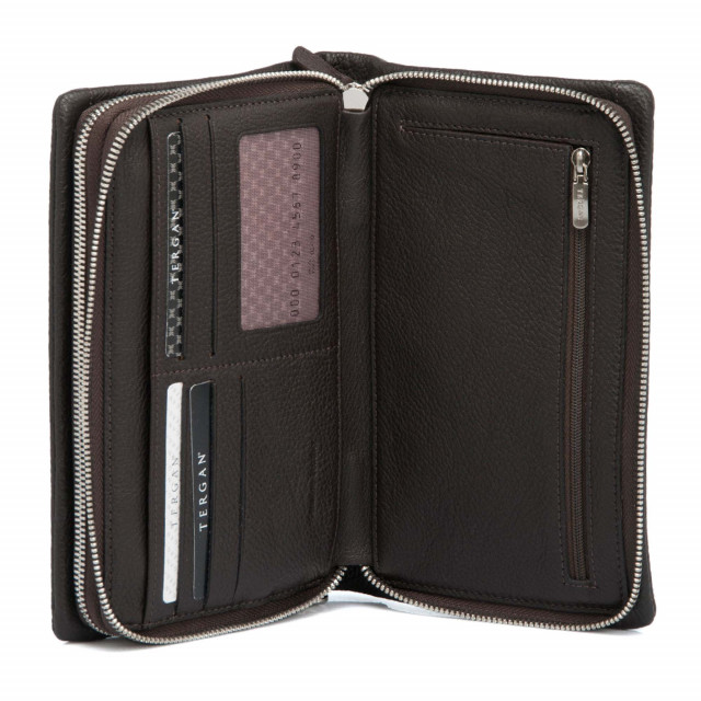 Тъмнокафява мъжка ръчна чанта