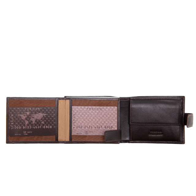 Голям тъмнокафяв мъжки портфейл