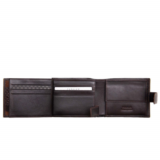 Голям тъмнокафяв мъжки портфейл