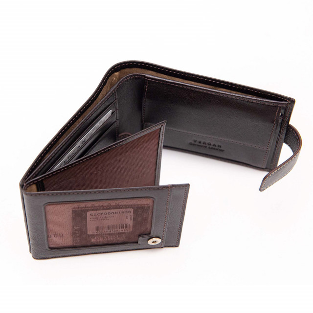 Голям тъмнокафяв мъжки портфейл