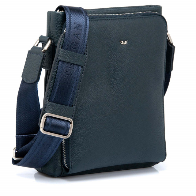 Тъмносиня мъжка чанта за рамо