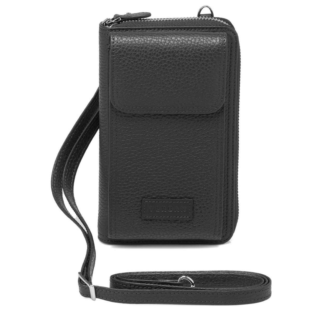 Малка черна чанта за телефон и документи