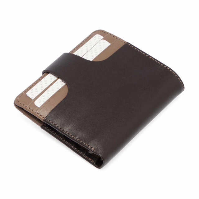 Двуцветен мъжки портфейл с външно закопчаване