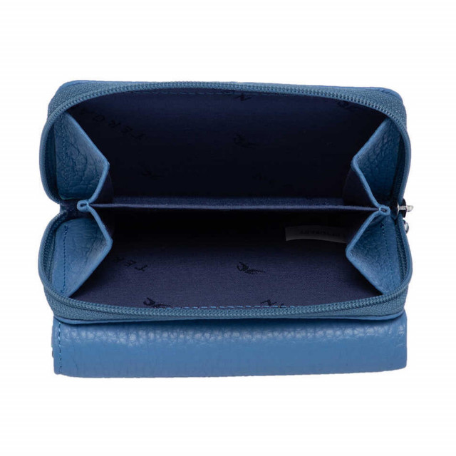 Компактно дамско портмоне в светлосиньо