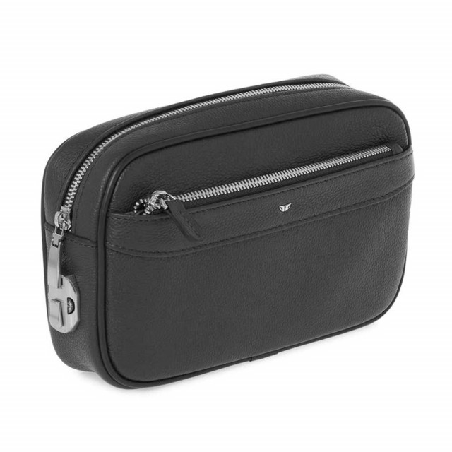 Мъжка ръчна чанта черна естествена кожа