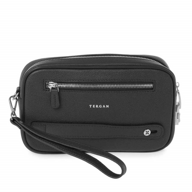 Мъжка ръчна чанта черна естествена кожа