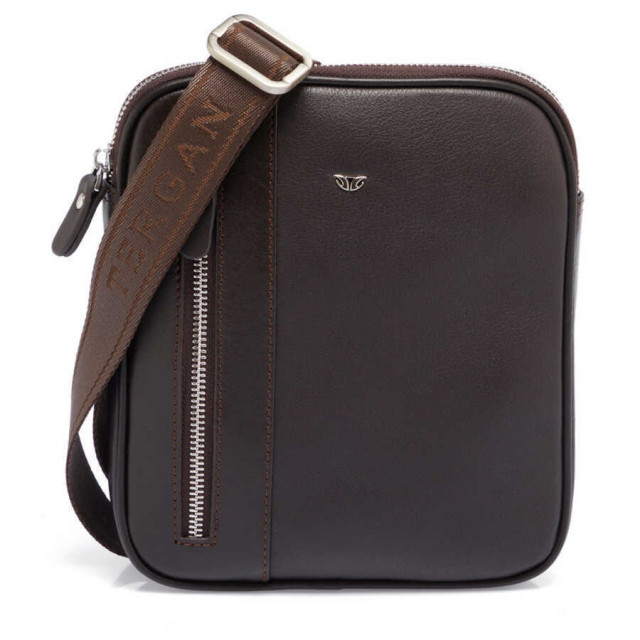 Тъмнокафява мъжка чанта за през рамо