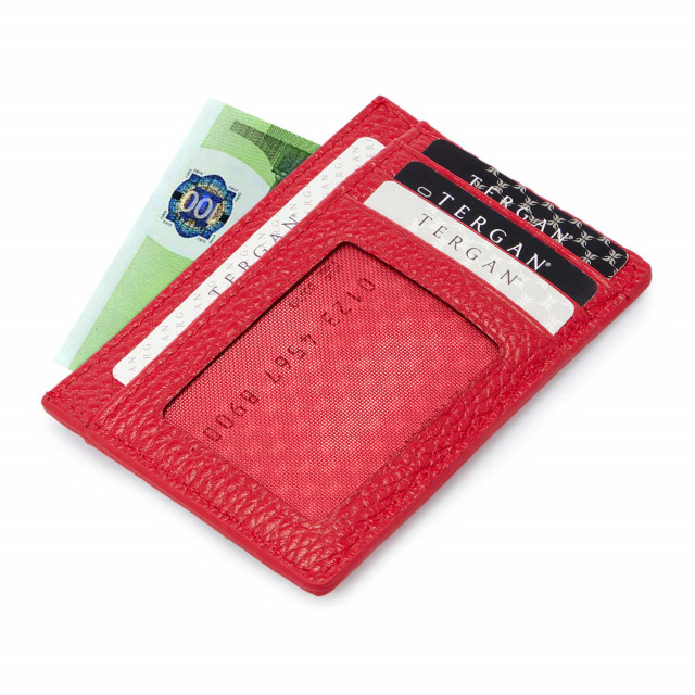 Червен кожен калъф за документи