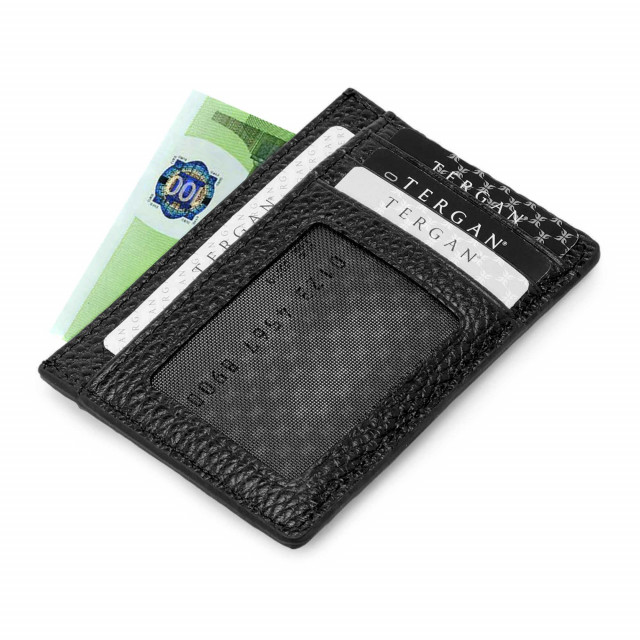 Черен кожен калъф за документи