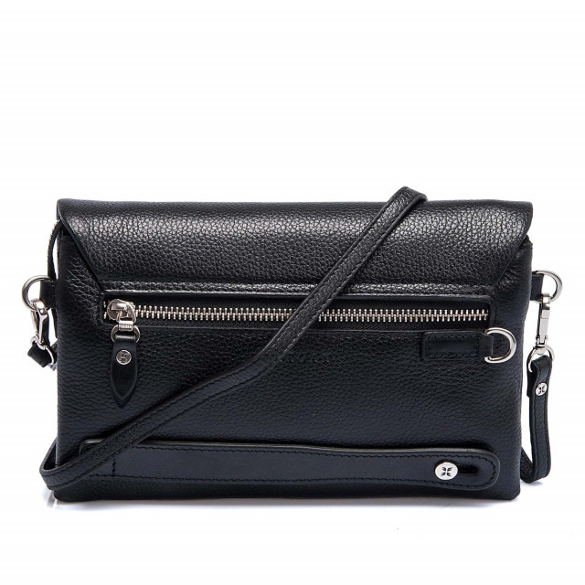 Men's handbag made of genuine leather with a long handle